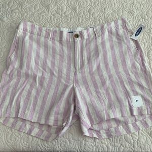 NWT Linen Blend Stripe Shorts Size 16
